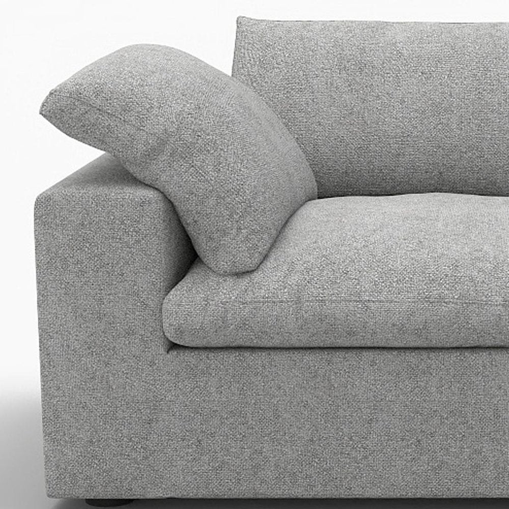 80" Light Gray Linen Blend Modular Loveseat