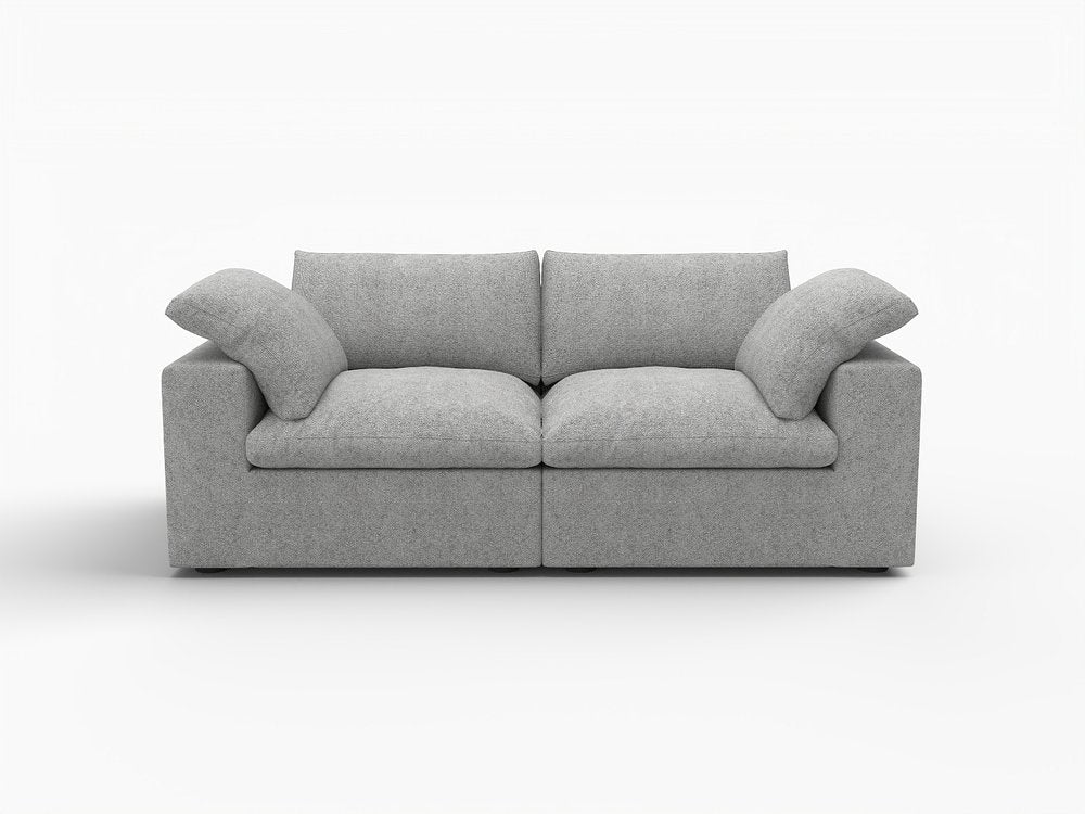 80" Light Gray Linen Blend Modular Loveseat