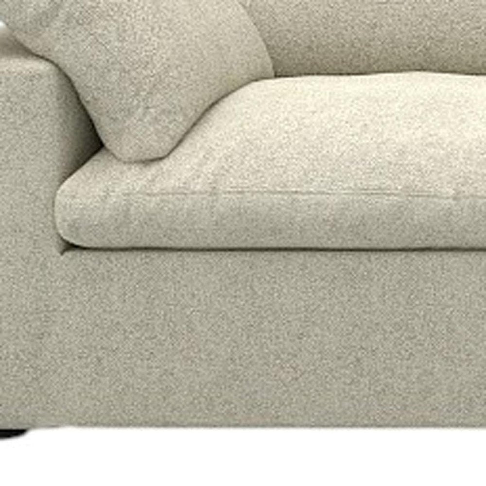 160" Khaki Linen Blend Modular Sofa With Toss Pillows