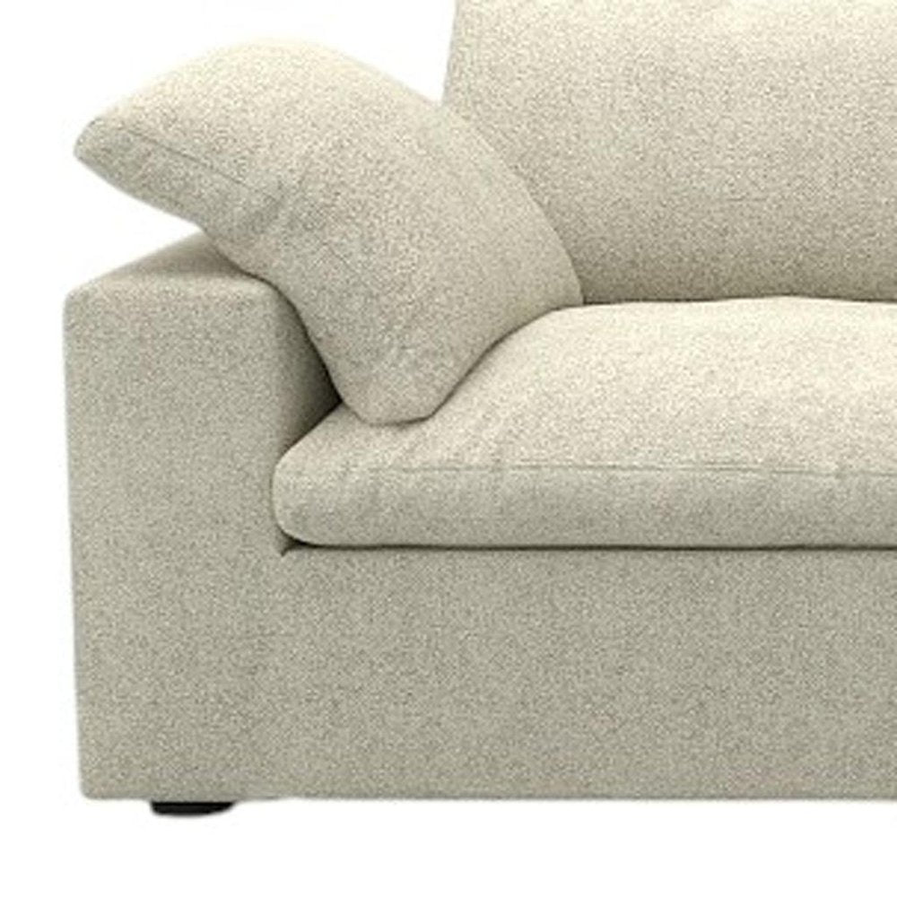 160" Khaki Linen Blend Modular Sofa With Toss Pillows