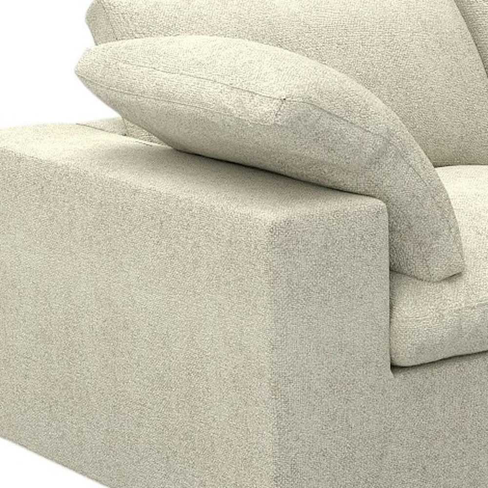 80" Khaki Linen Blend Modular Loveseat