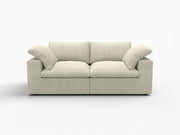 80" Khaki Linen Blend Modular Loveseat