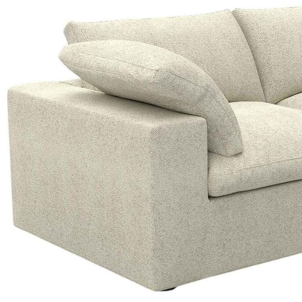 80" Khaki Linen Blend Modular Loveseat