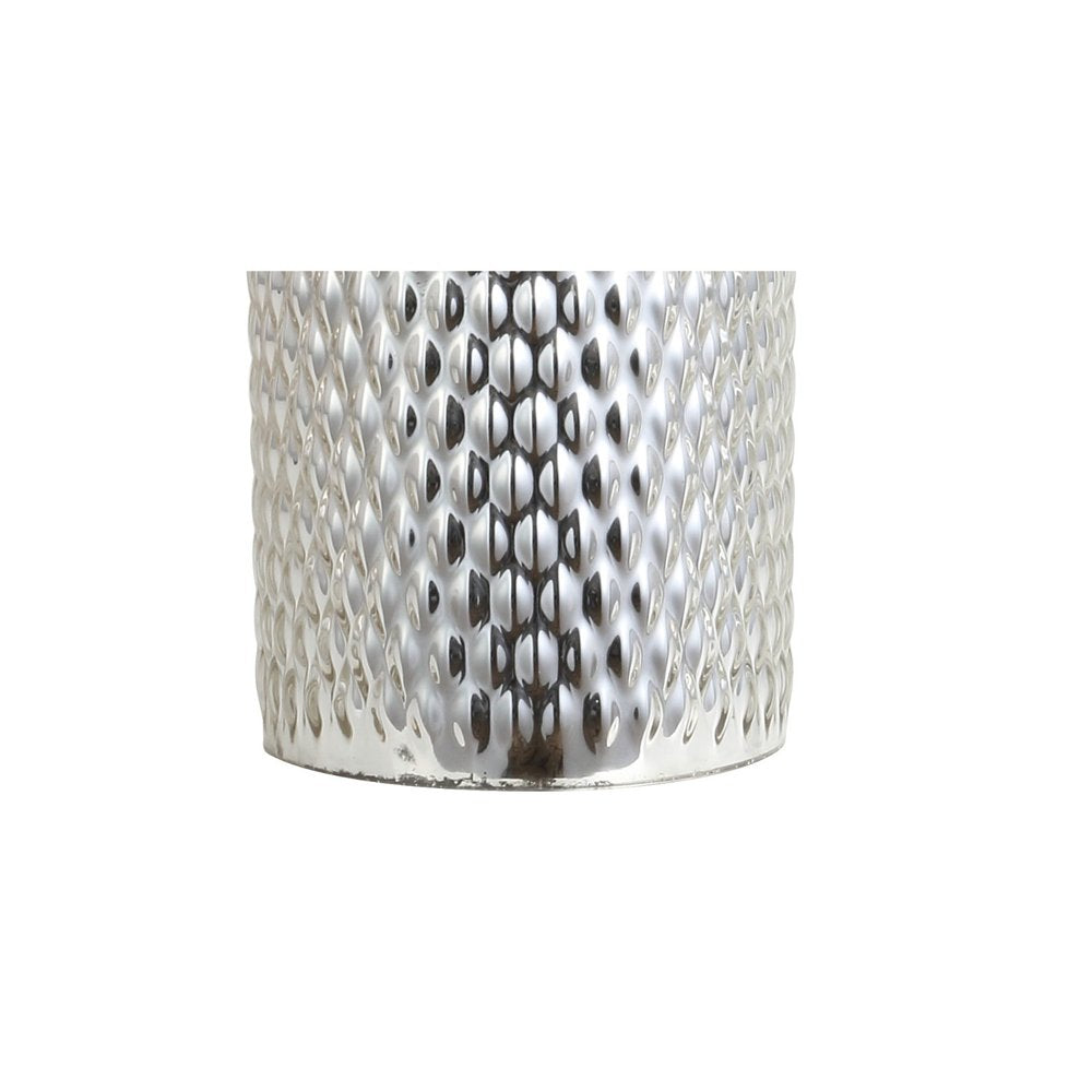 30" Silver Table Lamp With Drum Shade