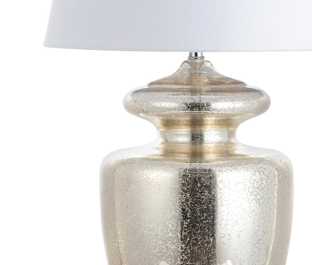 31" Silver Novelty Table Lamp With Drum Shade