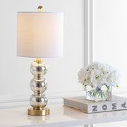 21" Gold Globe Table Lamp With Drum Shade