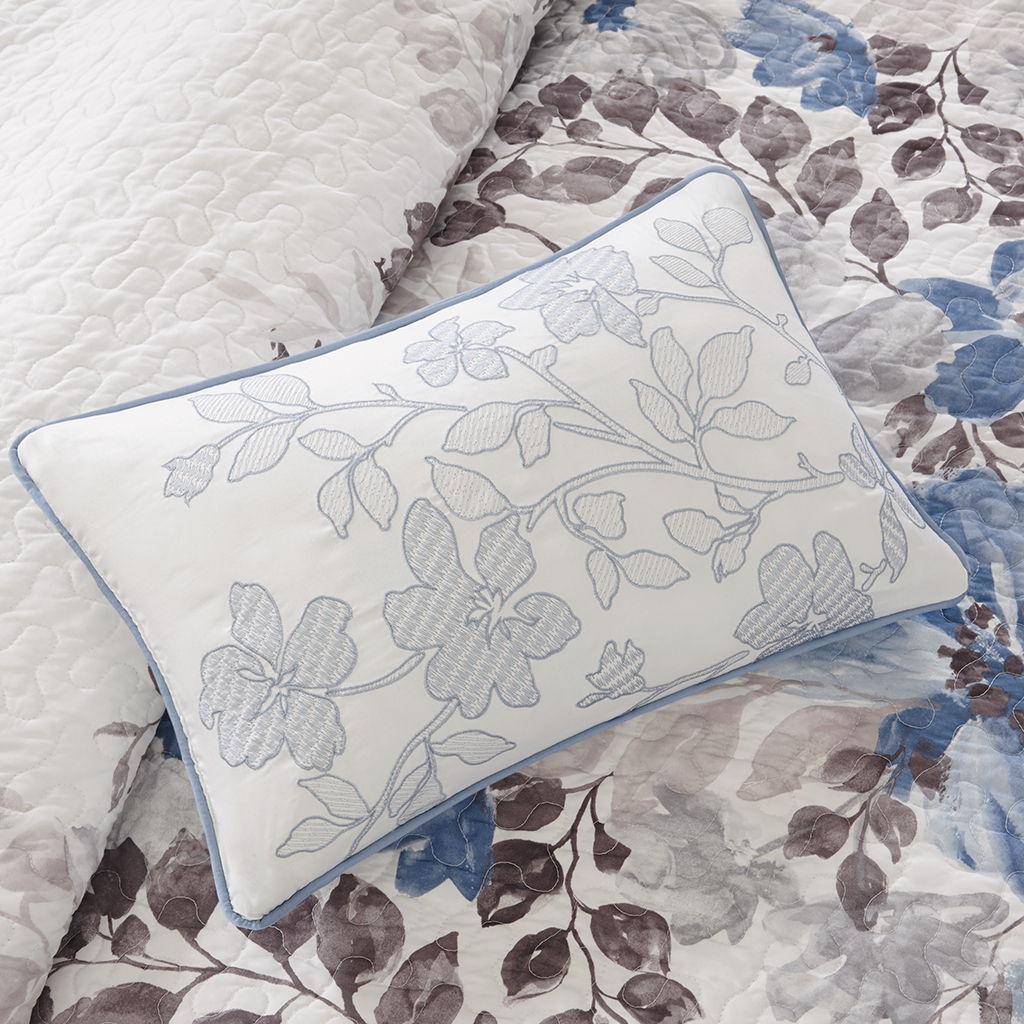 Luna - 6 Piece Reversible Coverlet Set - Blue