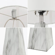 Set of Two 21" White Geometric Table Lamps With Empire Shades