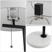 25" White Novelty Table Lamp With Drum Shade