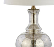Set of Two 25" Gold Novelty Table Lamps With Drum Shades