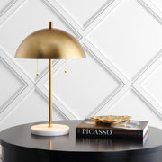 21" White Round Table Lamp With Globe Shade