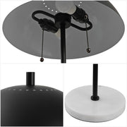 21" White Round Table Lamp With Globe Shade