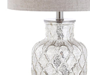 Set of Two 25" Silver Table Lamps With Drum Shades