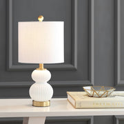20" Gold Globe Globe Lamp With Drum Shade