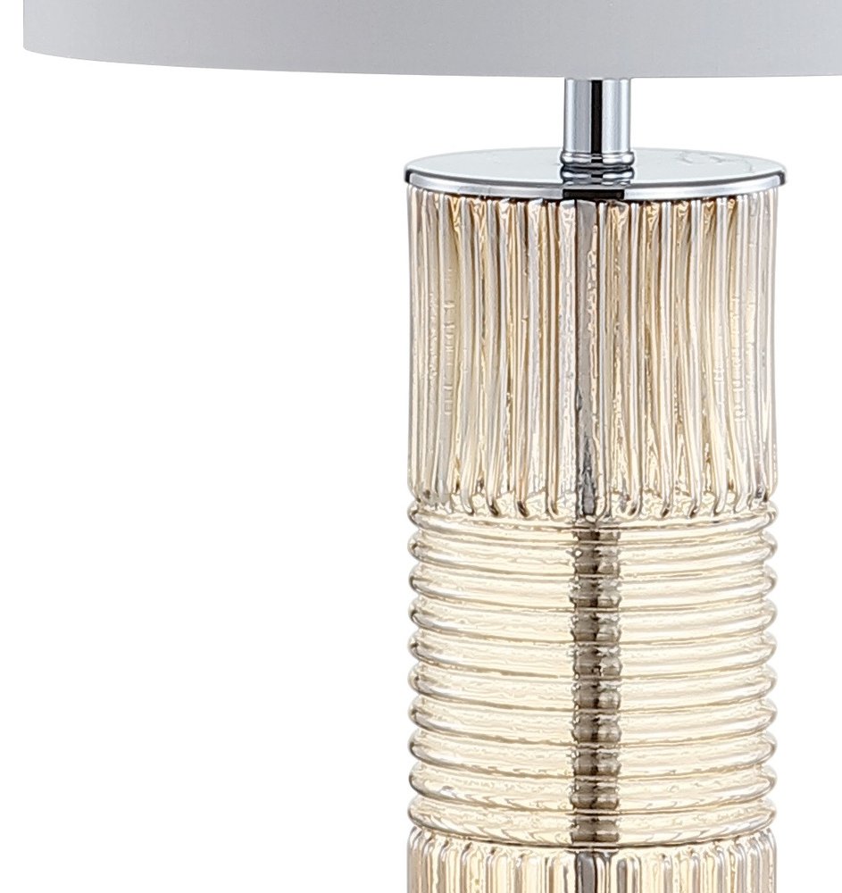30" Clear Table Lamp With Drum Shade