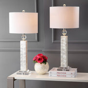 Set of Two 32" Clear Novelty Table Lamps With Drum Shades