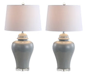 Set of Two 27" Clear Novelty Bedside Lamps With Empire Shades