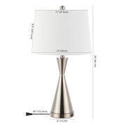 Set of Two 26" Nickel Novelty Table Lamps With Empire Shades