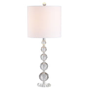 Set of Two 27" Clear Table Lamps With Drum Shades