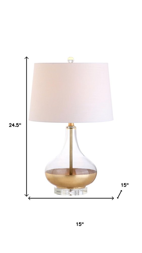 25" Clear Novelty Table Lamp LED With Drum Shade