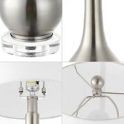 Set of Two 25" Clear Gourd Table Lamps With Drum Shades
