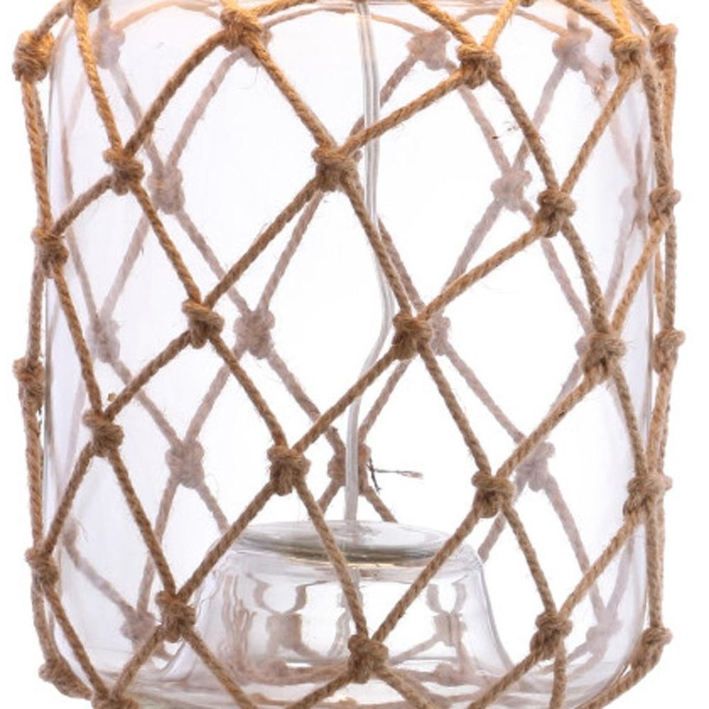 27" Clear Novelty Table Lamp With Drum Shade