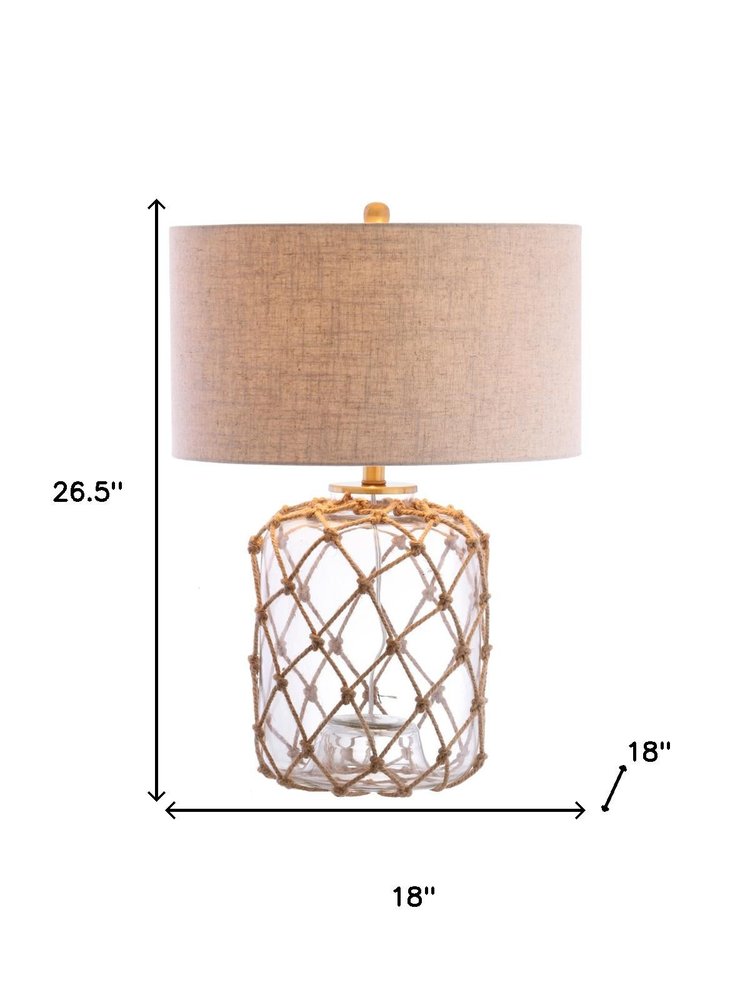 27" Clear Novelty Table Lamp With Drum Shade
