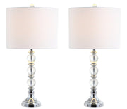 Set of Two 26" Silver Table Lamps With Drum Shades
