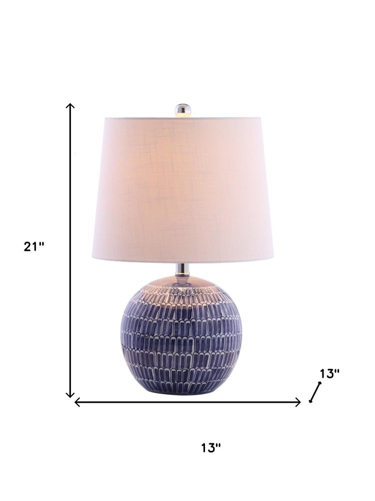 21" Clear Novelty Table Lamp LED With Drum Shade