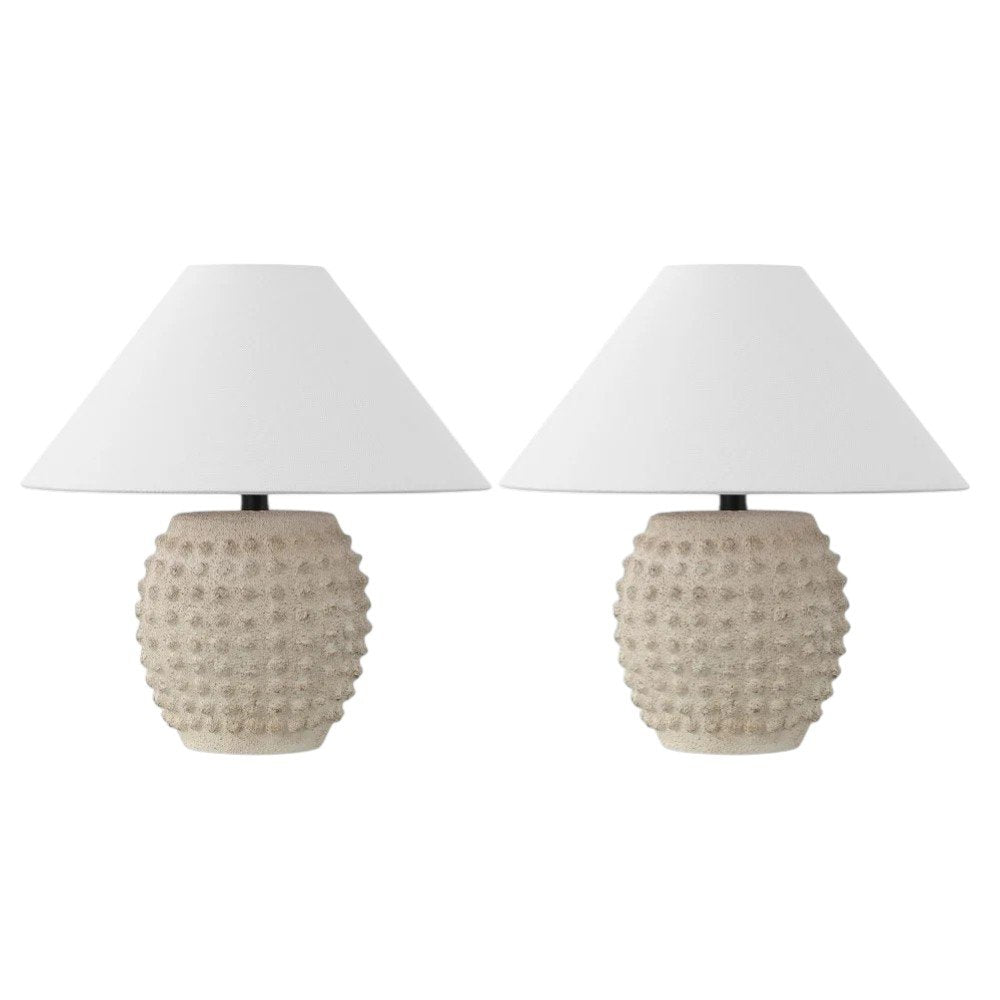 Set of Two 18" Clear Novelty Table Lamps With Empire Shades