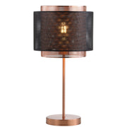 20" Copper Table Lamp With Cylinder Shade