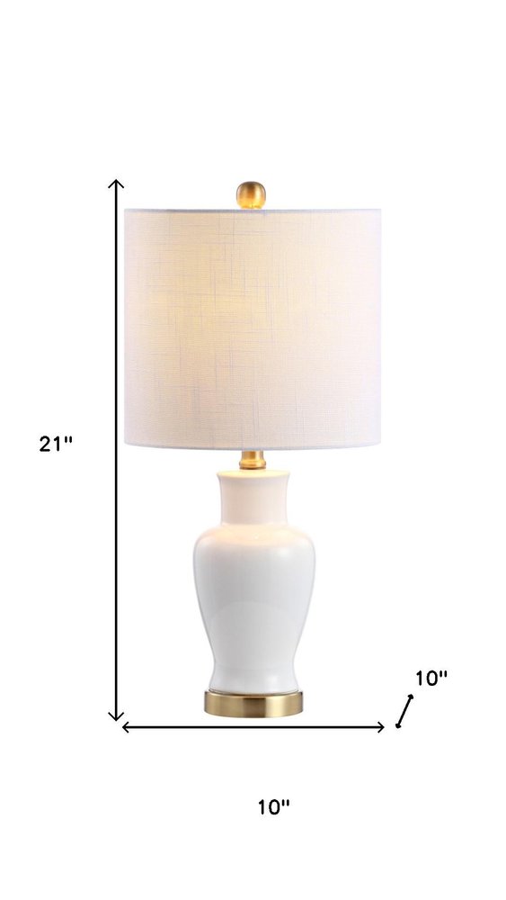 21" Gold Urn Table Lamp LED With Drum Shade
