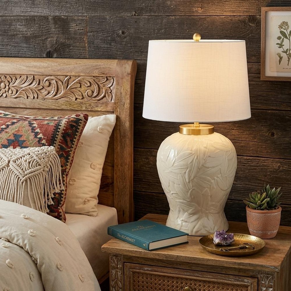 32" Clear Novelty Table Lamp LED With Empire Shade