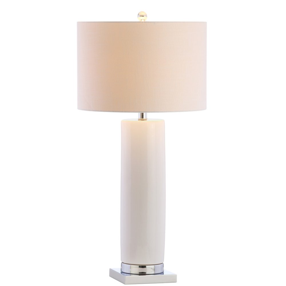 32" Silver Novelty Table Lamp With Drum Shade