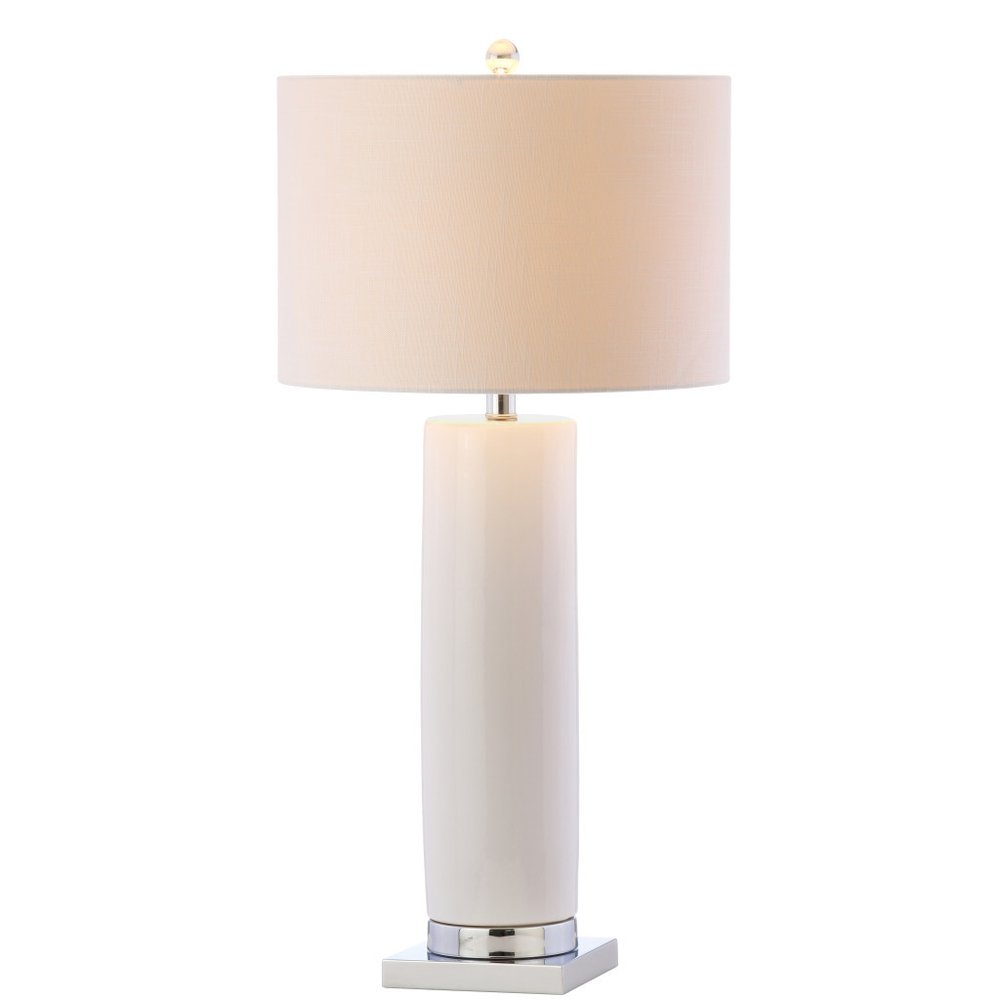 32" Silver Novelty Table Lamp LED With Drum Shade