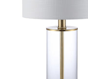 Set of Two 21" Gold USB Table Lamps With Drum Shades