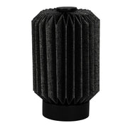 9" Black Geometric Bedside Lamp With Cylinder Shade
