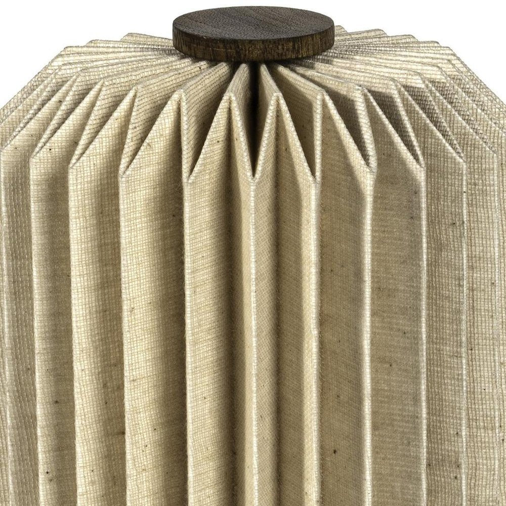 9" Natural Geometric Table Lamp With Cylinder Shade