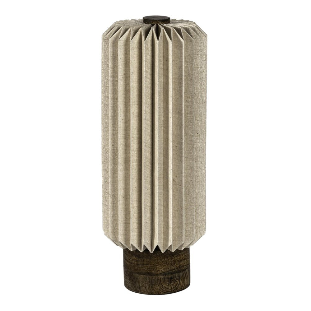 16" Natural Geometric Bedside Lamp With Cylinder Shade