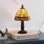 12" Brown Novelty Tiffany Lamp With Bell Shade
