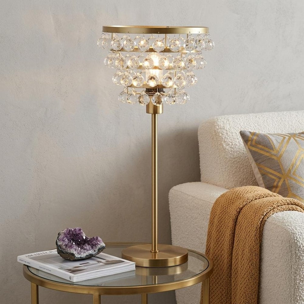 25" Gold Novelty Table Lamp With Drum