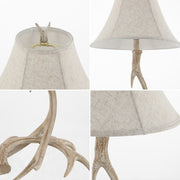 28" Beige Antlers Table Lamp With Bell Shade