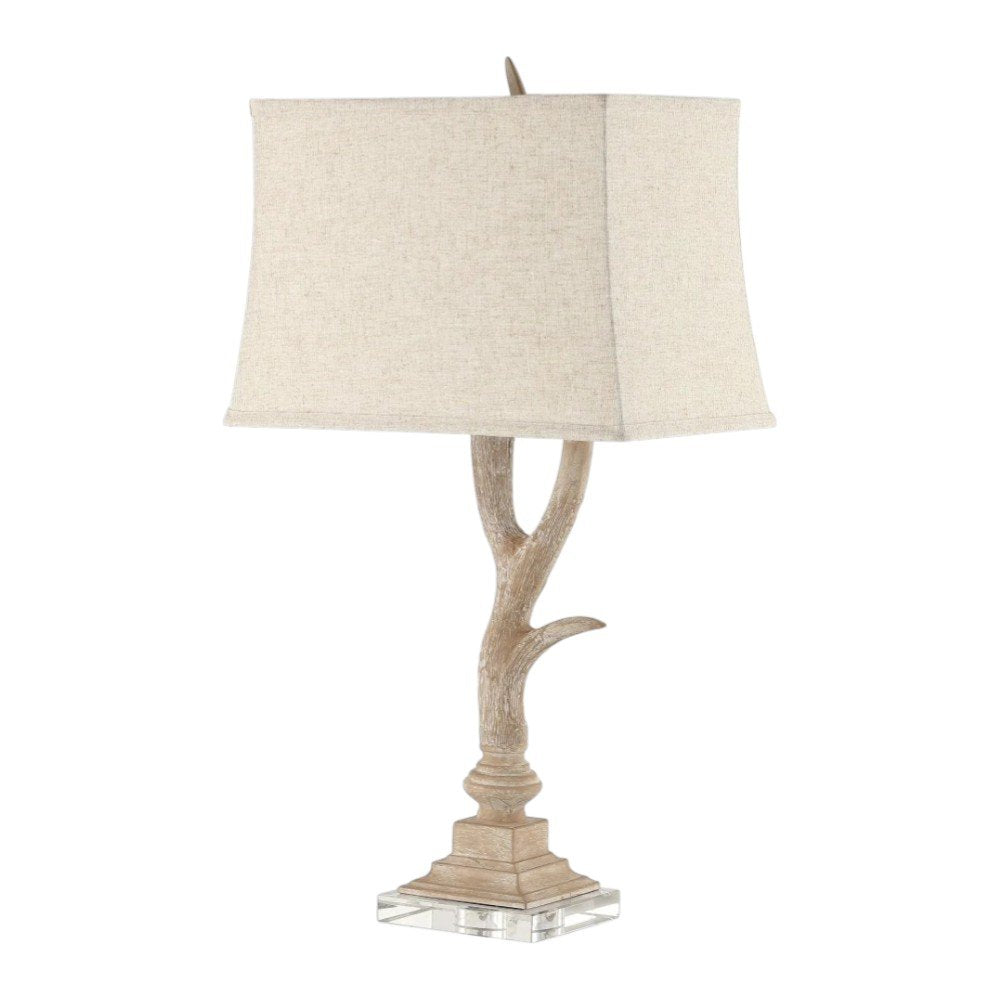 30" Clear Antlers Table Lamp With Shade