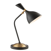 22" Black Table Lamp With Bell Shade