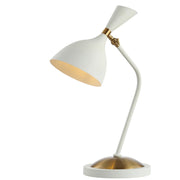 22" White Table Lamp With Bell Shade