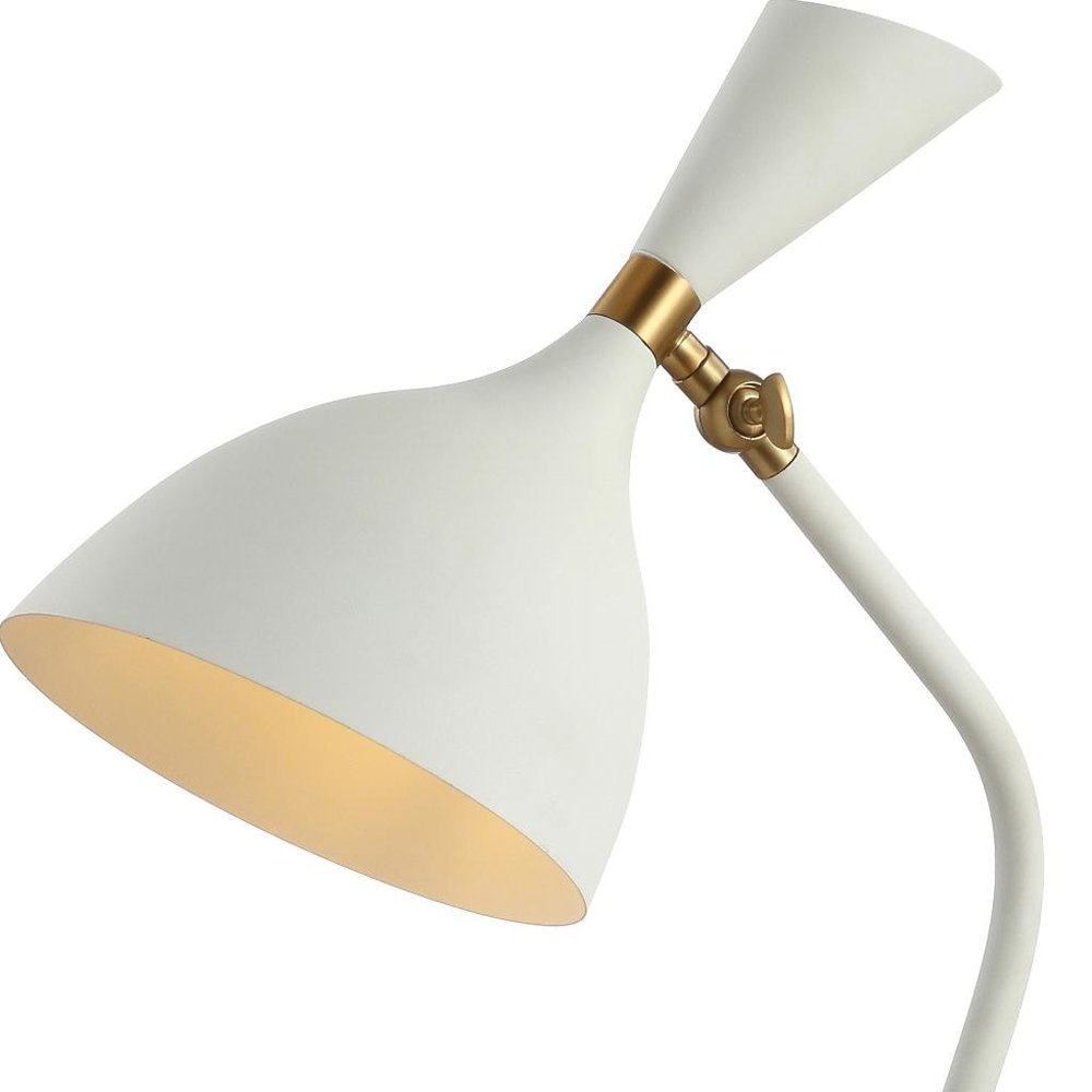 22" White Table Lamp With Bell Shade