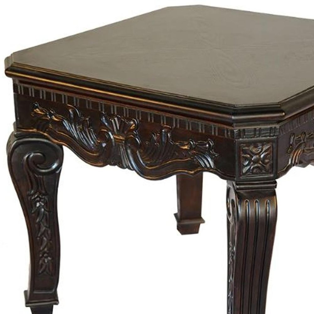 23" Espresso Wood Square End Table