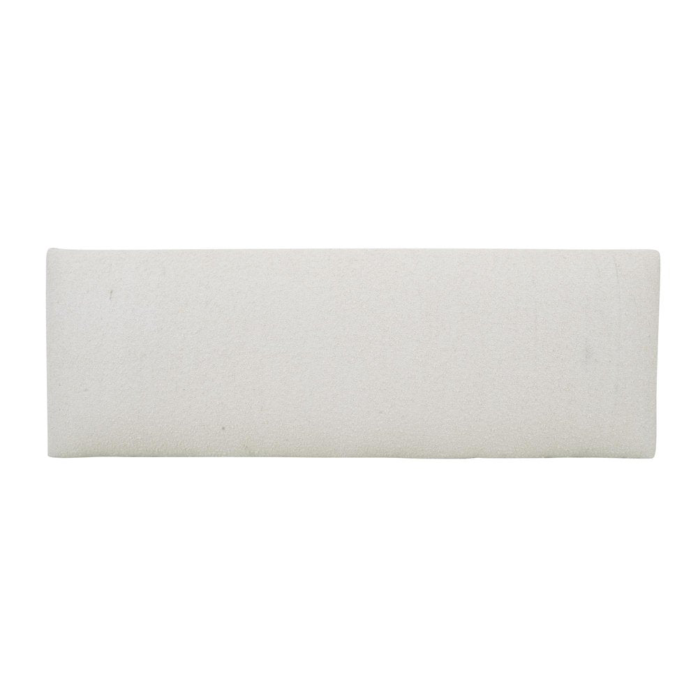 47" Cream and Brown Boucle and Solid Wood Upholstered Bench