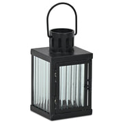7" Black Metal Tabletop Lantern Candle Holder