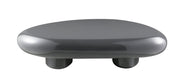 46" Gray Wood and Steel Oval Coffee Table